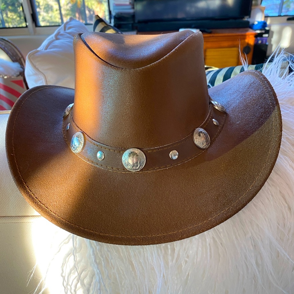 Unisex Leather Cowboy Hat - L - Picture 3 of 10